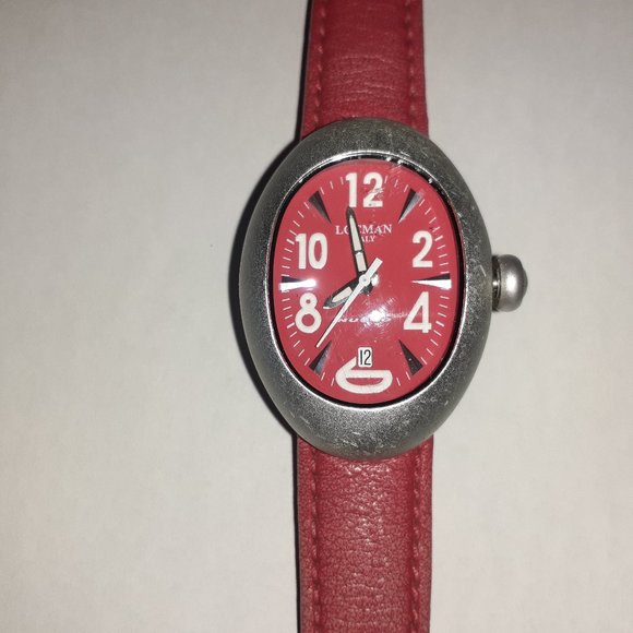 LOCMAN NUOVO-Aluminum Case Quartz Watch-Red Dial/Strap-R.E.F.015-Excellent - Picture 2 of 7